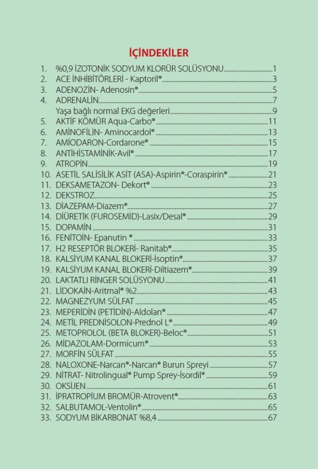Hastane Öncesi Acil Bakımda İlaç Kartları & Paramedik Ekg Kartları
