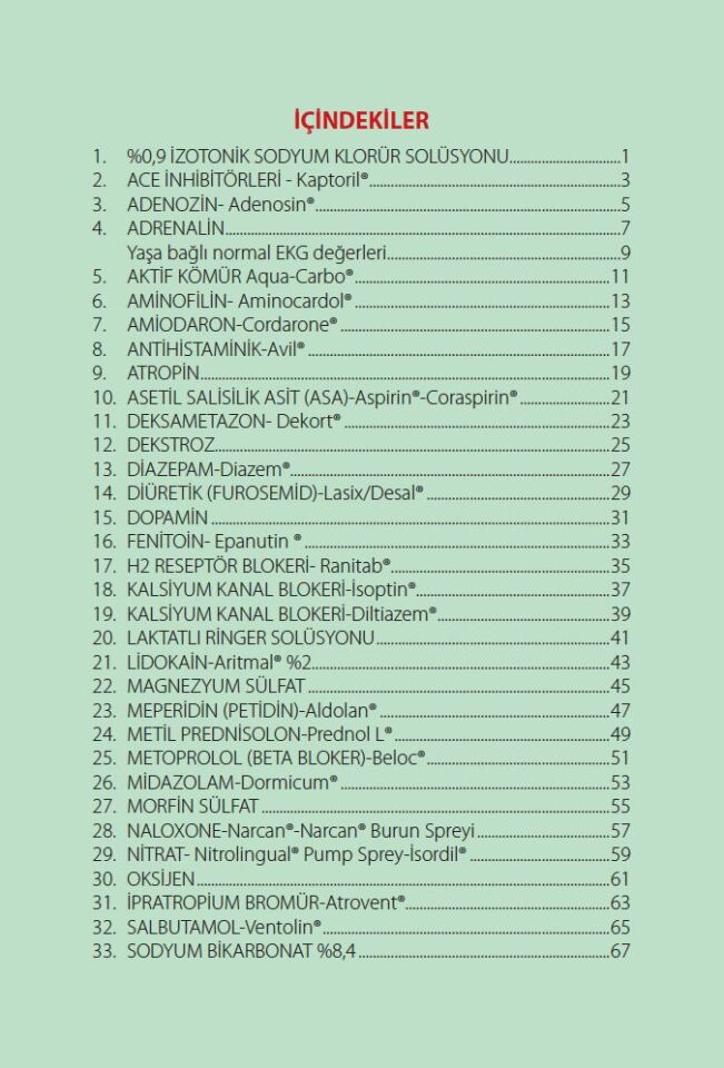 Hastane Öncesi Acil Bakımda İlaç Kartları & Paramedik Ekg Kartları