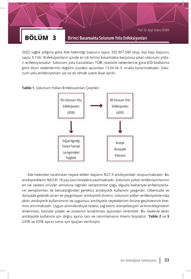 Aile Hekimliği Sık Görülen Hastalıklar Reçeteleme Rehberi 4.Baskı