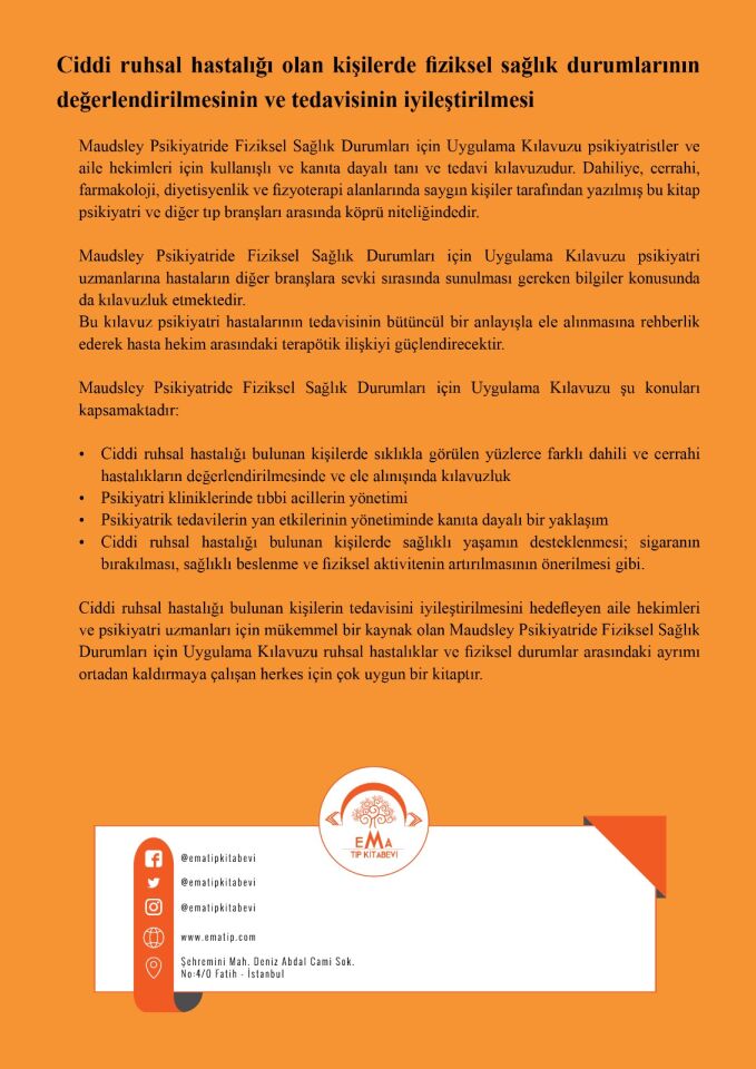 Maudsley Psikiyatride Fiziksel Sağlık Durumları için Uygulama Kılavuzu