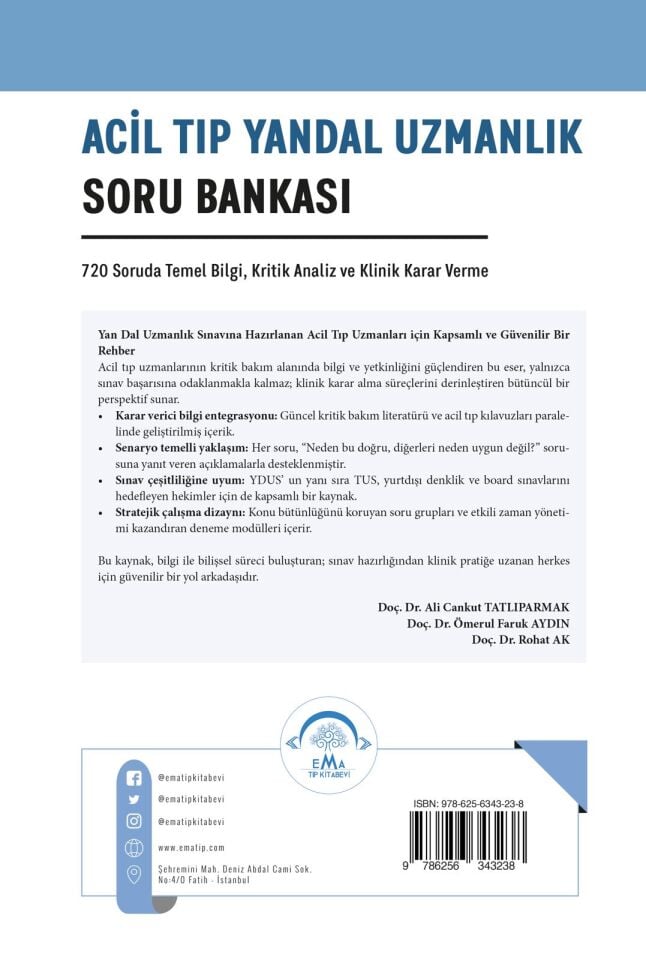 Acil Tıp Yandal Uzmanlık Soru Bankası - Ydus Acil Tıp - ÖNSİPARİŞ