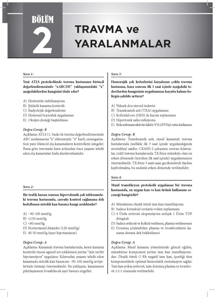 Acil Tıp Yandal Uzmanlık Soru Bankası - Ydus Acil Tıp