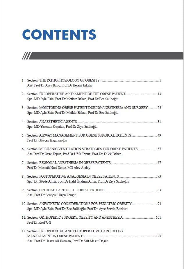 Obesity: Perioperative Management